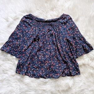 Beachlunchlounge Floral Bell Sleeve Blouse Size Medium